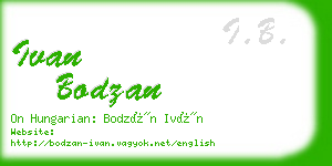 ivan bodzan business card